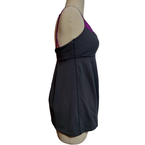 Lululemon Athletic Tank Top gray and purple woman size 10 Adjustable straps - Picture 4 of 7